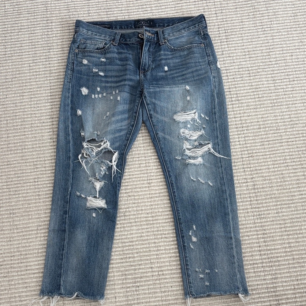 Distressed Blue Jeans